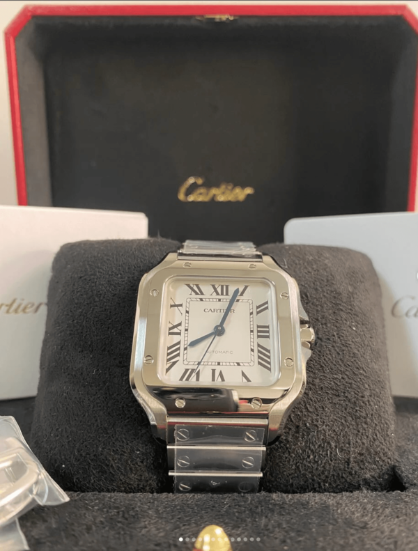 Cartier Santos de Cartier - 2024 - 35.1 mm Steel Case - White Roman Dial - WSSA0029 *FULL SET*